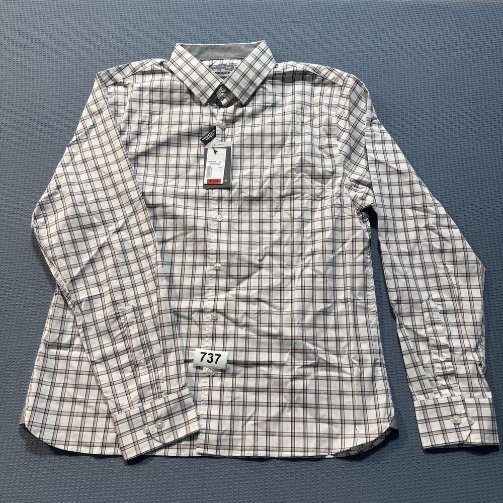 Van Heusen Men's Regular Fit Button Down Collar Dress Shirt Sz L Brand New‎